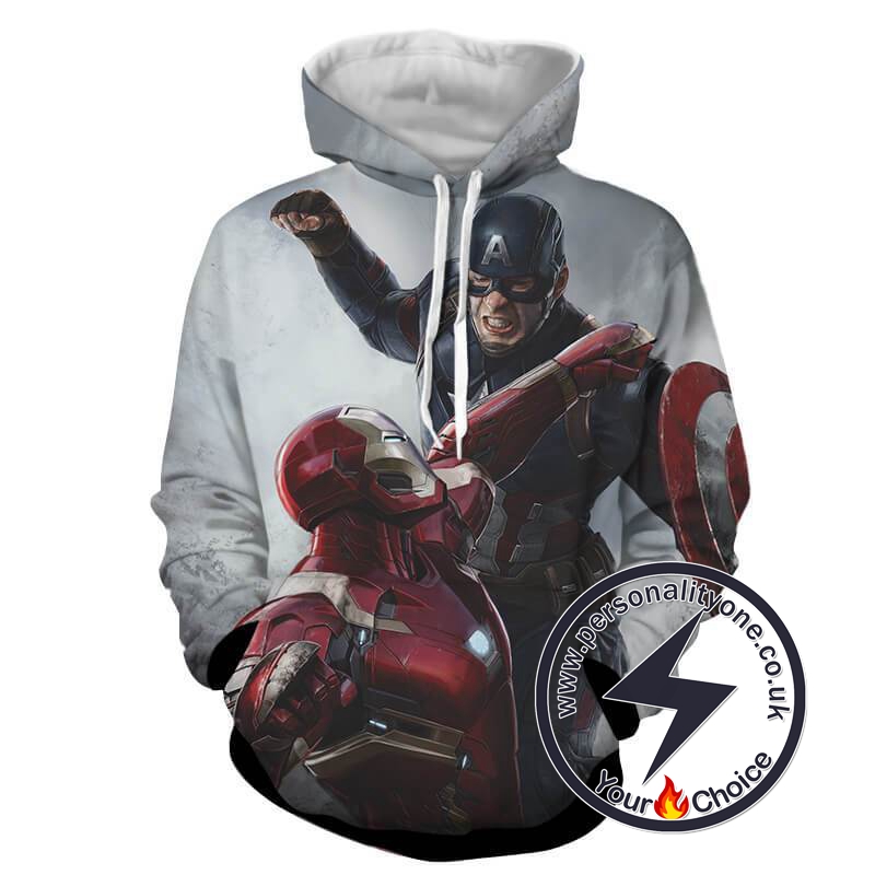 CAPTAIN AMERICA VS IRON MAN 3D Hoodies - CAPTAIN AMERICA 3D